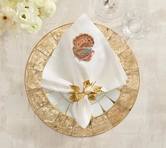 Gobble Napkin in White & Multi, S/4