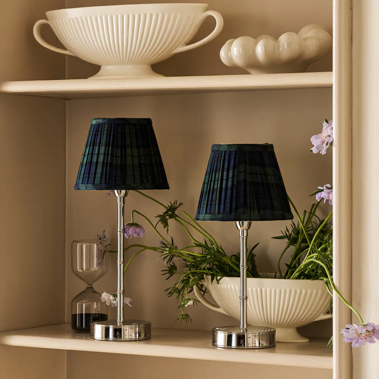 Silver Bamboo Rechargeable Lamp Base
