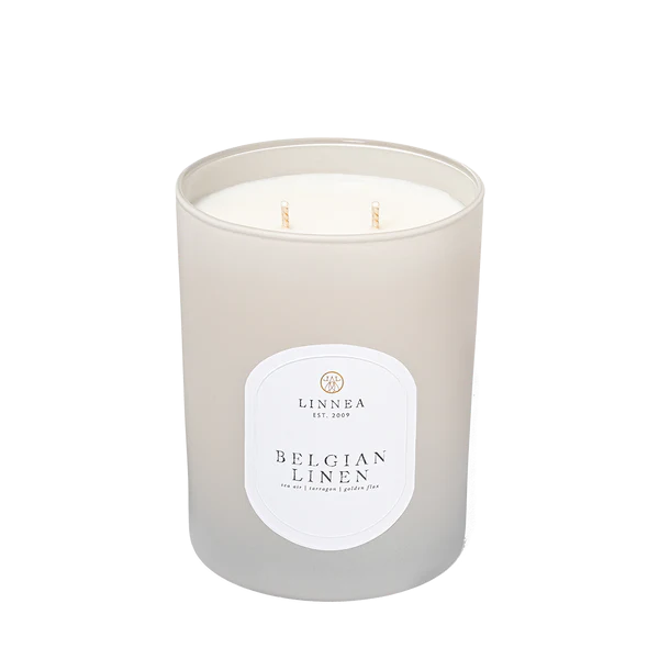 Belgian Linen Large 2-Wick Candle