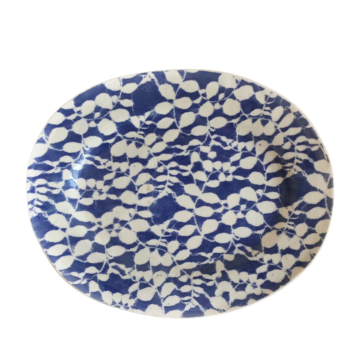 Medium Oval Platter, Cobalt Aspen