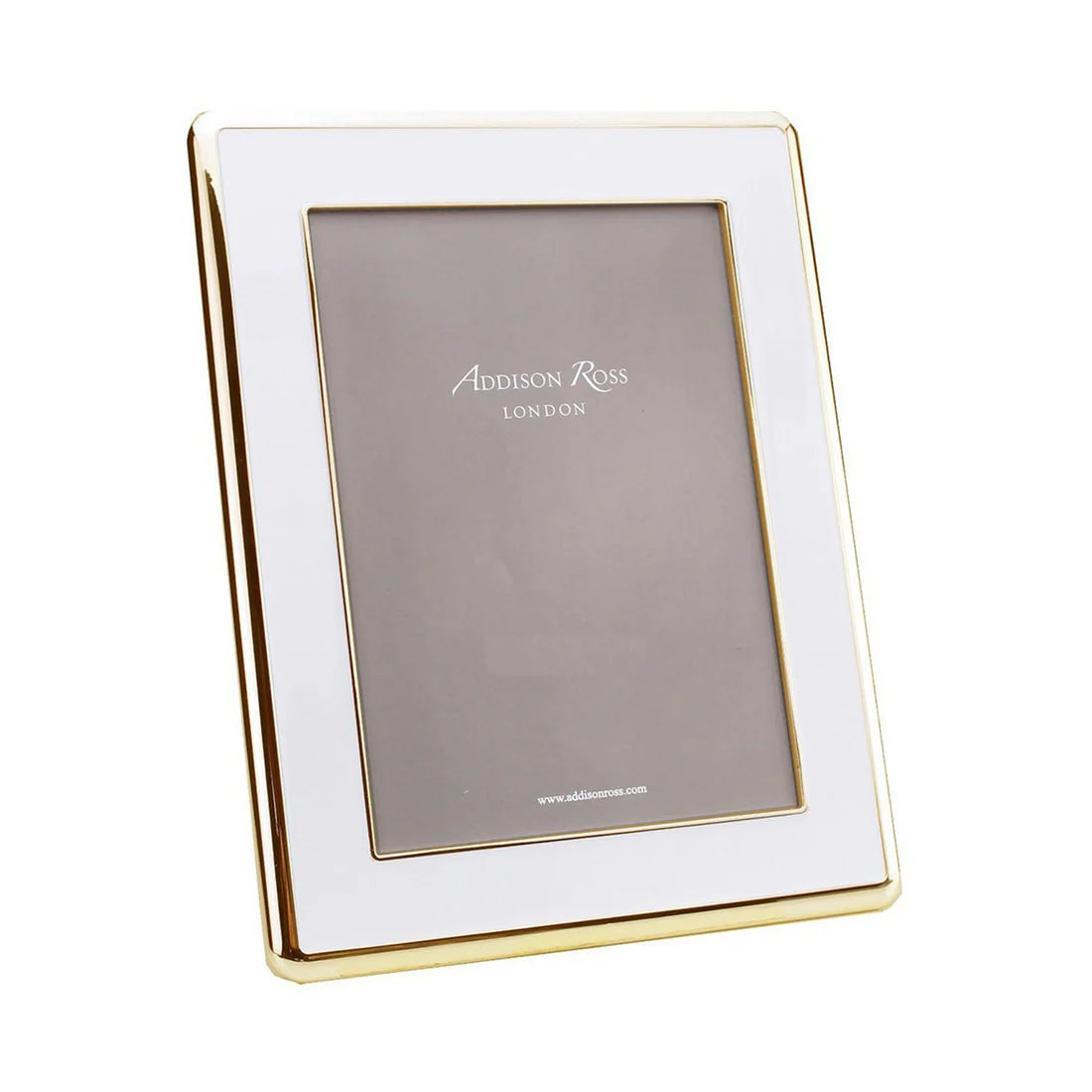 White Enamel and Gold Curve Frame