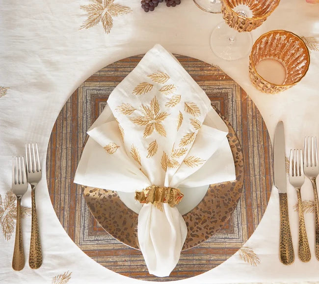 Wave Napkin Ring in Gold, S/4