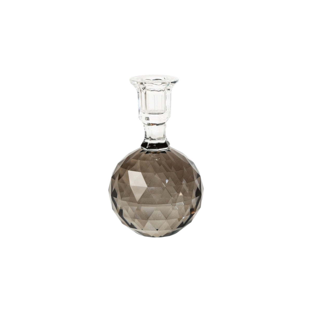 Crystal Candle Holder, Grey