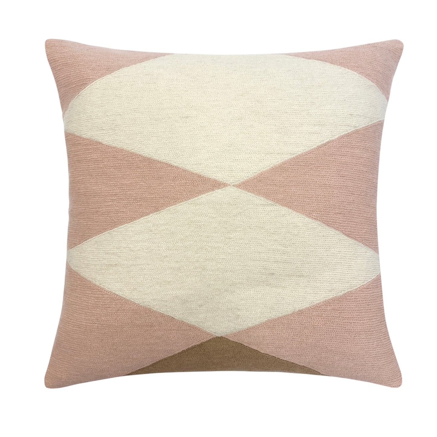 Ace Embroidered Pillow - Blush/Cream/ Mushroom
