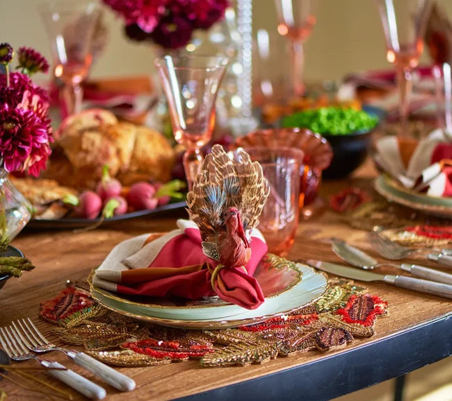 Gobble Napkin Ring in Multi, S/4