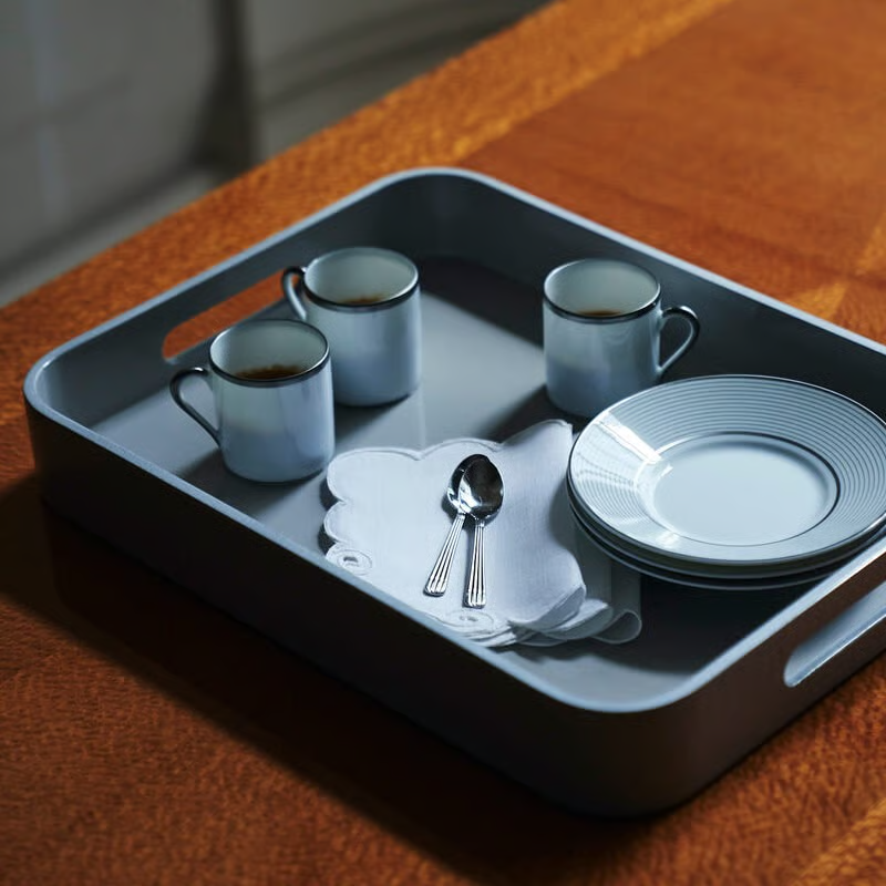 Silver & Gray Lacquer Tray