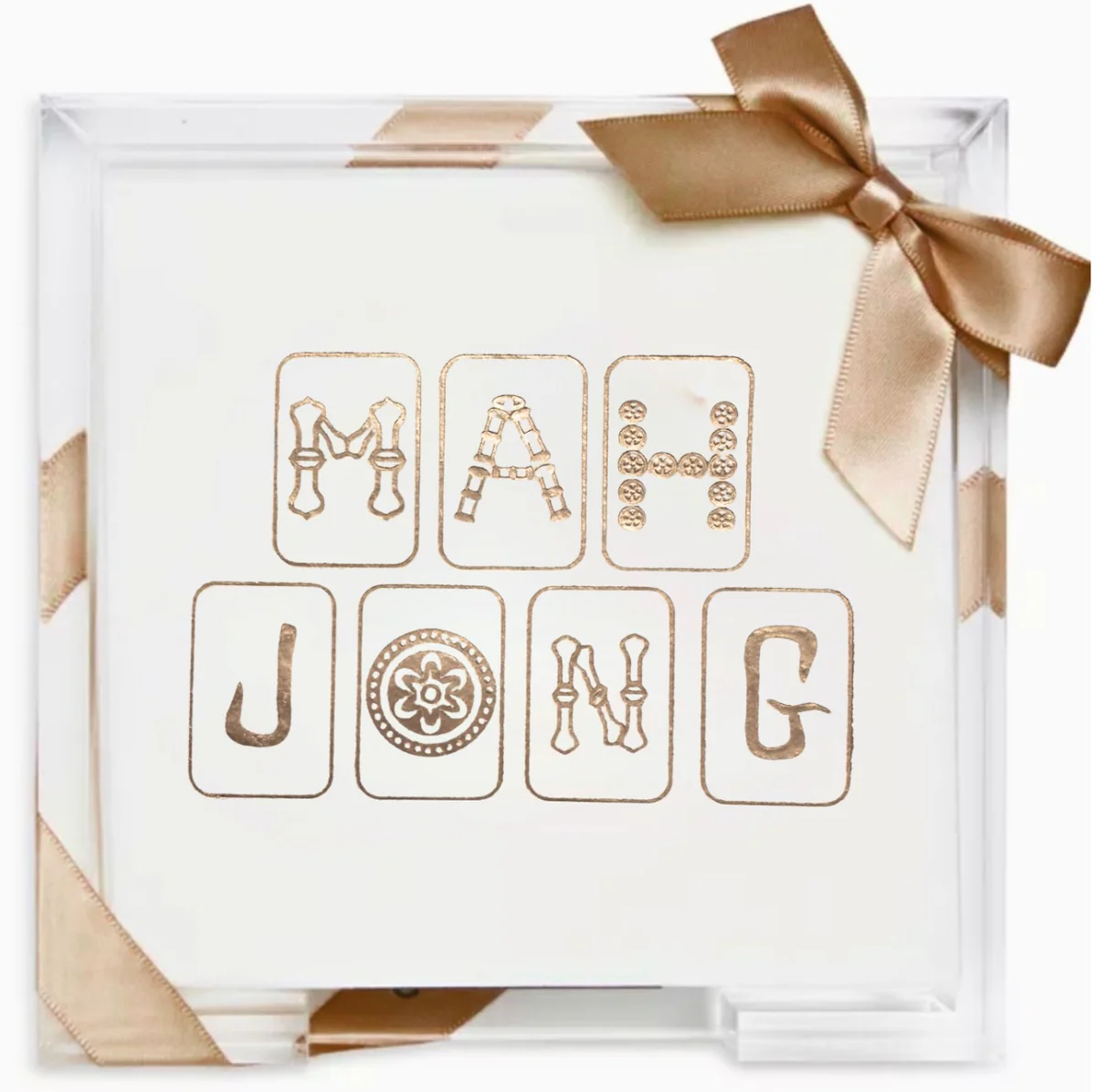 Mah Jong Cocktail Napkin Hostess Set