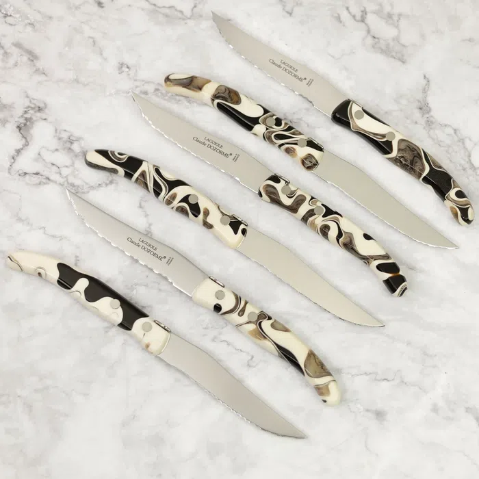Berlingot Steak Knives with Marble Handles