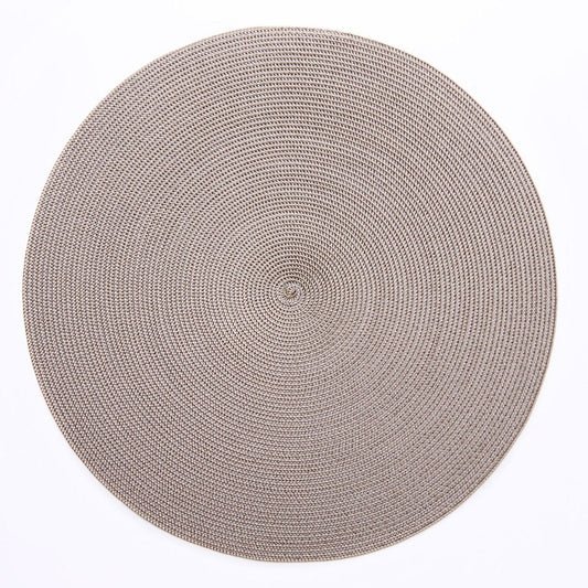 Silver 2-Tone Braided Round Placemats, S/4