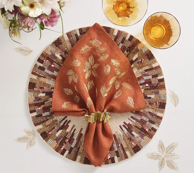 Wave Napkin Ring in Gold, S/4