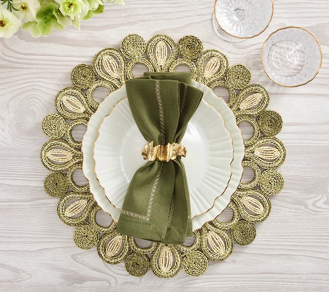 Wave Napkin Ring in Gold, S/4
