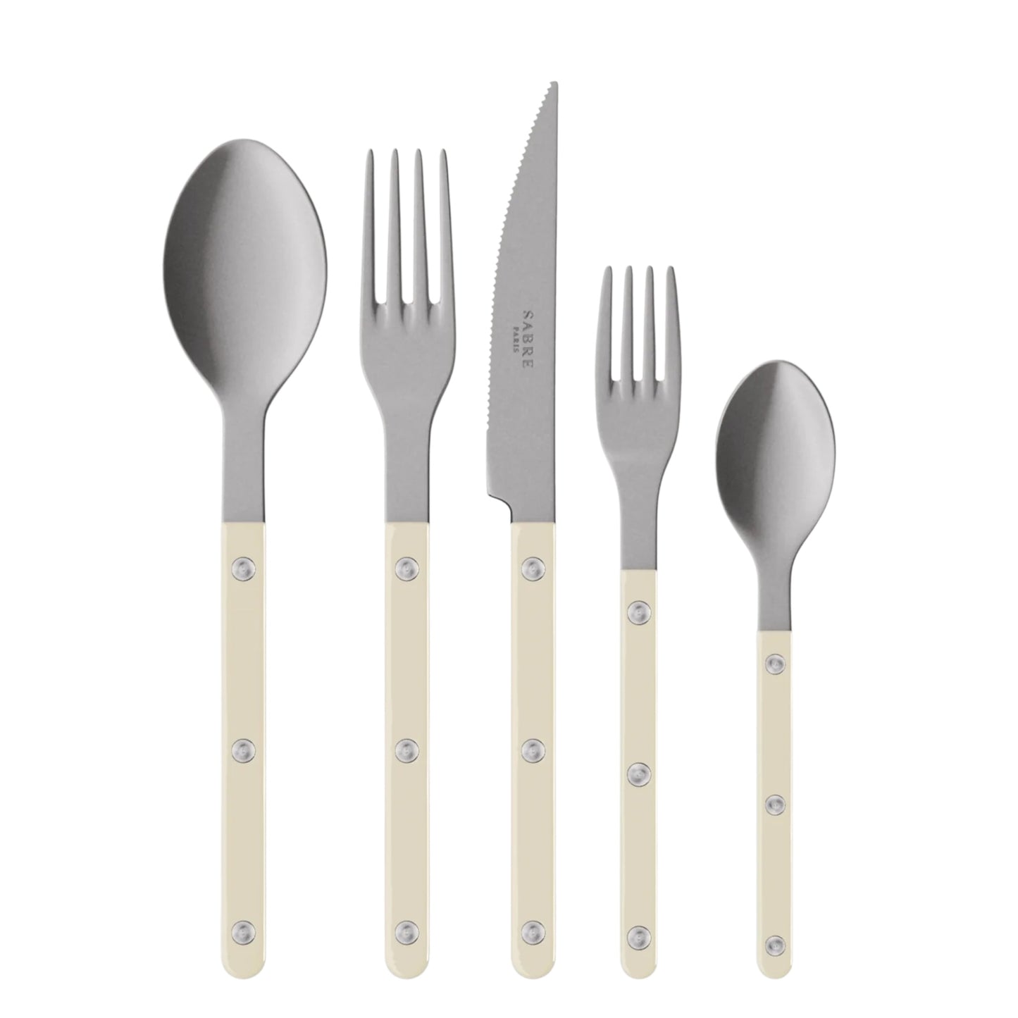 Bistrot Vintage Solid, Ivory, 5-Piece Place Setting