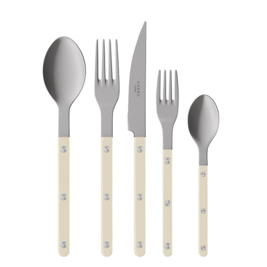 Bistrot Vintage Solid, Ivory, 5-Piece Place Setting