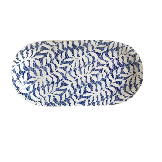 Small Fish Platter, Cobalt Fern