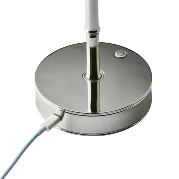 Silver Bamboo Rechargeable Lamp Base