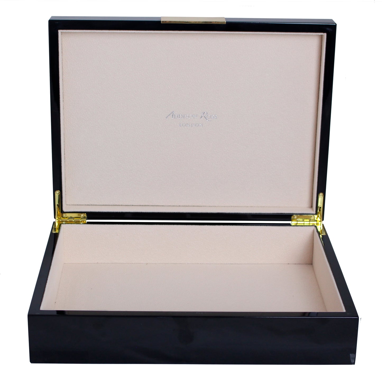 Black Lacquer Storage Box With Gold Trim