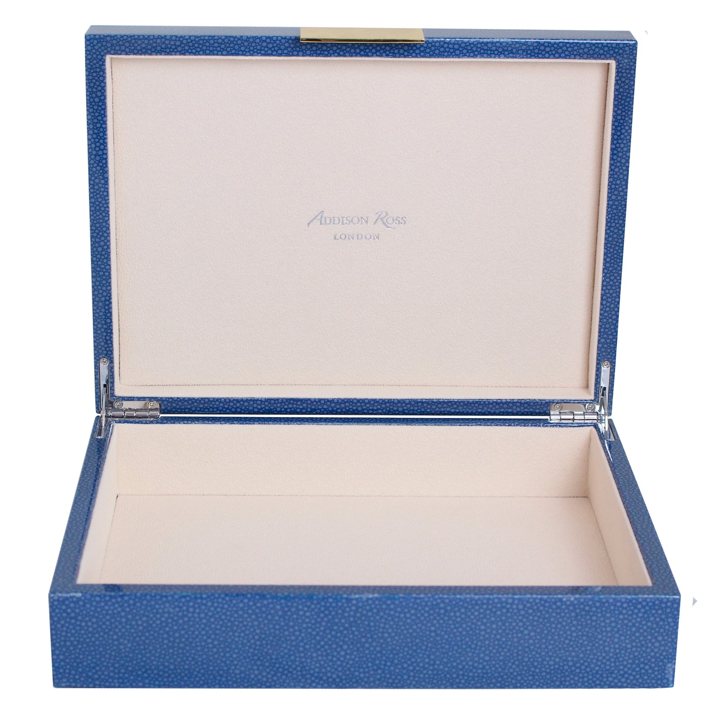 Large Blue Shagreen Lacquer Box with Gold