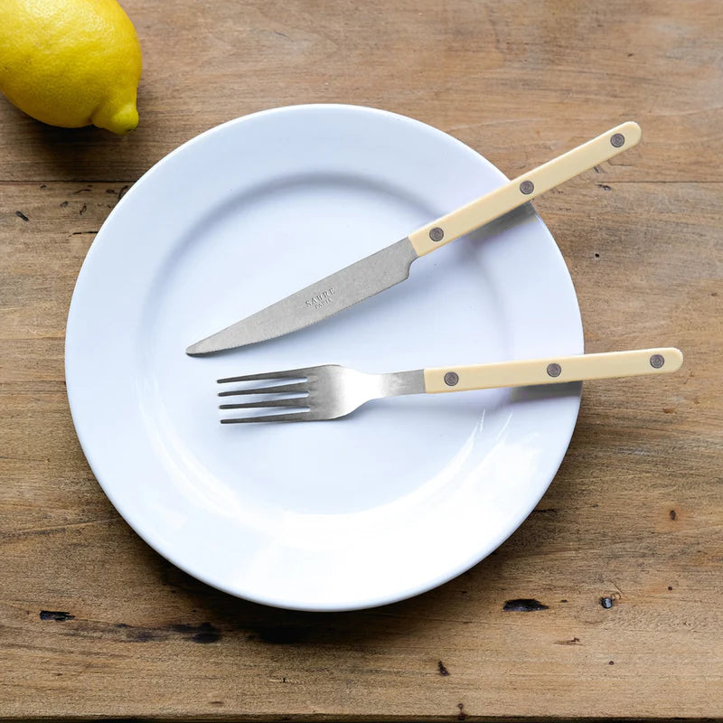 Bistrot Vintage Solid, Ivory, 5-Piece Place Setting