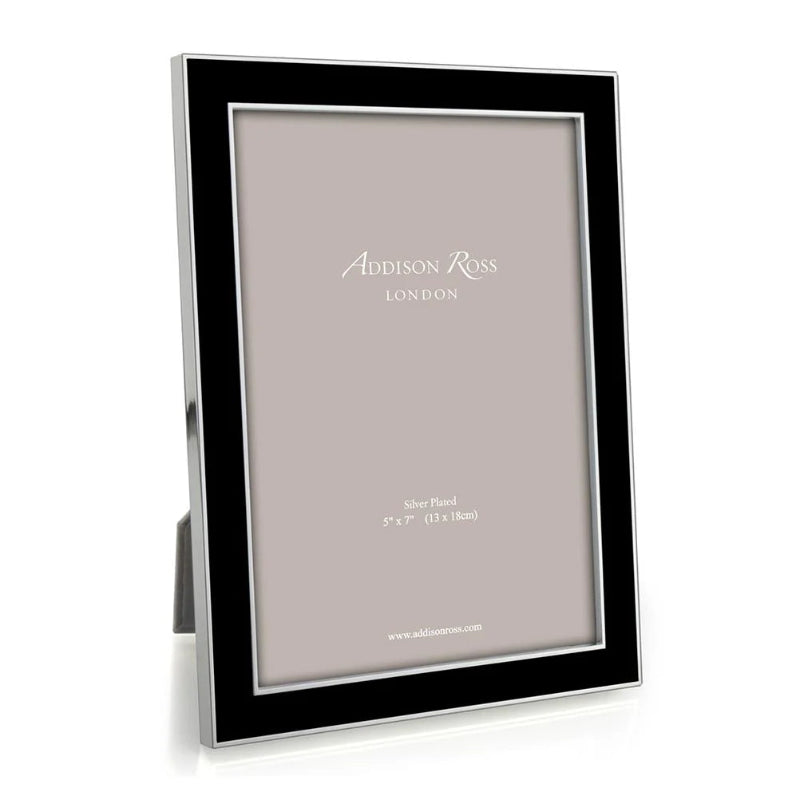 Black Enamel & Silver Frame