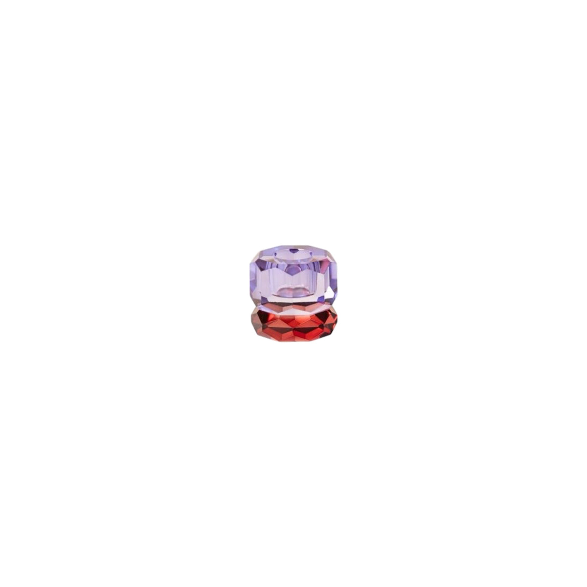 Crystal Candle Holder, Bordeaux/Purple