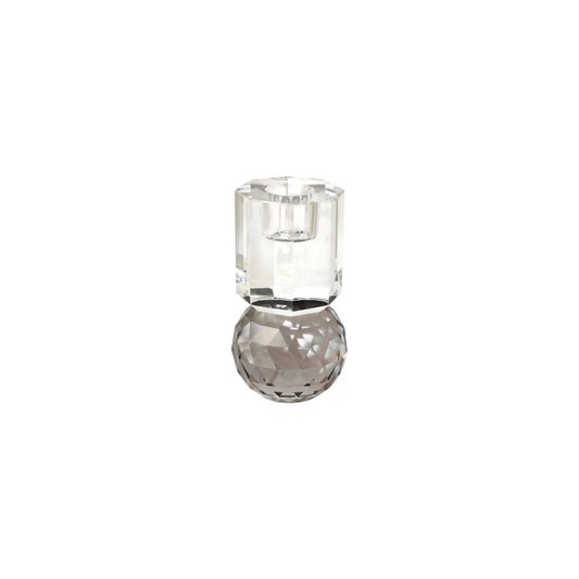 Crystal Candle Holder, Grey / Clear