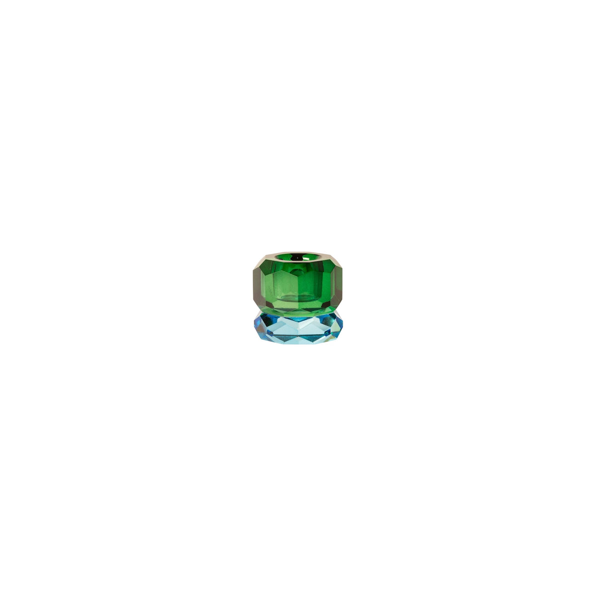 Crystal Candle Holder, Cobalt/Dark Green
