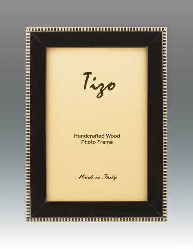 Stripe Inlaid Italian Wood Frame, Black