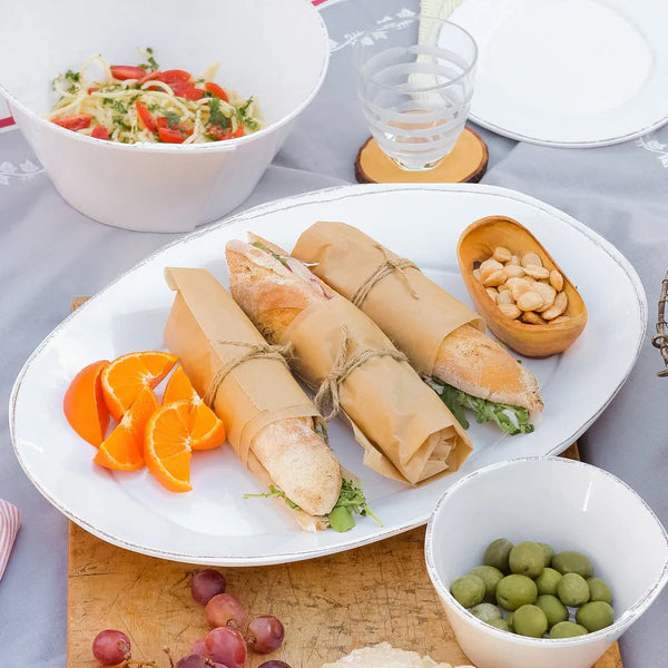 Lastra Melamine White Oval Platter