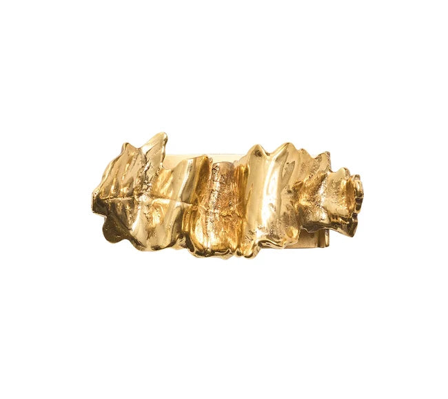 Wave Napkin Ring in Gold, S/4