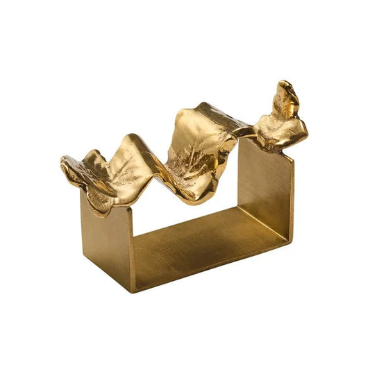 Wave Napkin Ring in Gold, S/4
