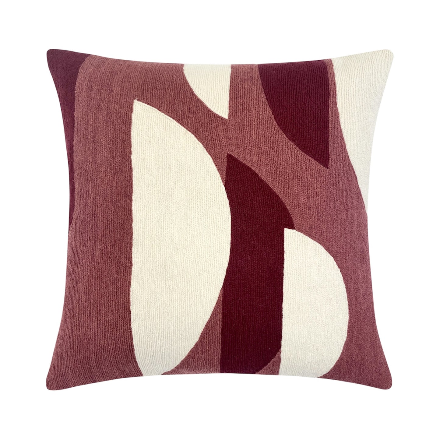 Slice Embroidered Pillow -  Raspberry/Cream/ Berry