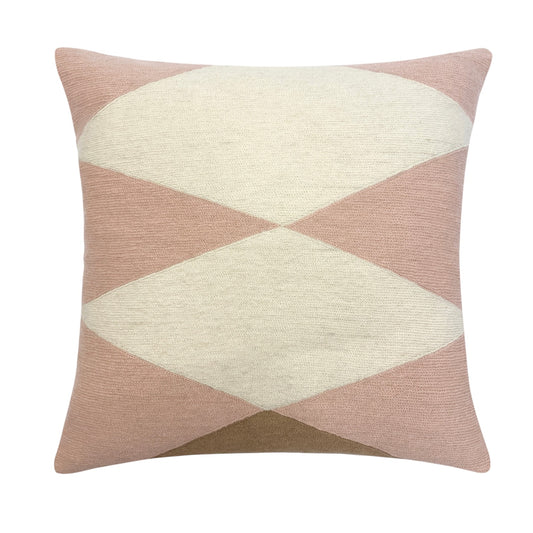 Ace Embroidered Pillow -  Blush/Cream/ Mushroom