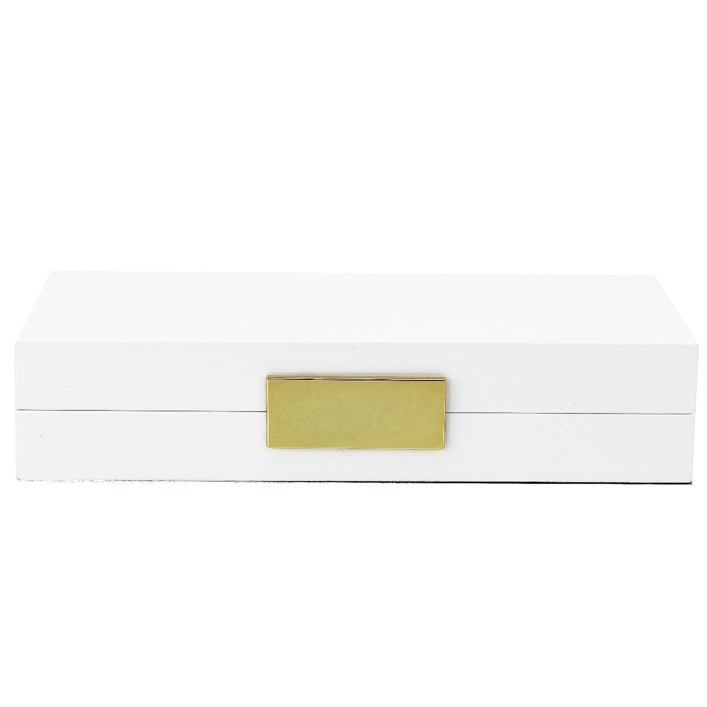 Large White Lacquer Box with Gold