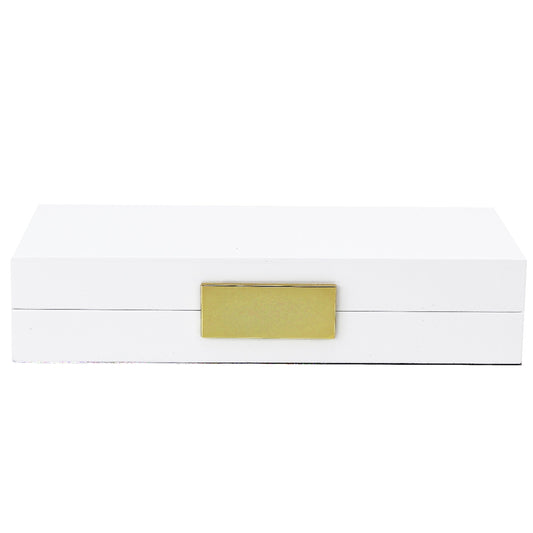 Large White Lacquer Box with Gold