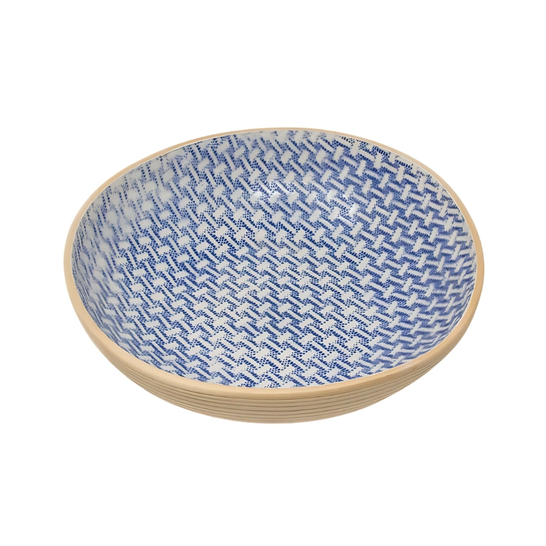 Medium Serving Bowl, Cobalt Wicker