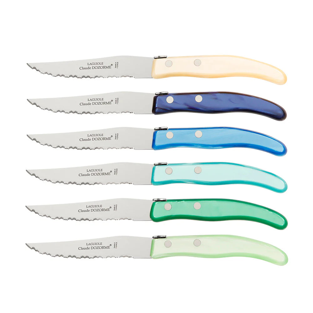 Berlingot Steak Knives, Mixed Blue/Green