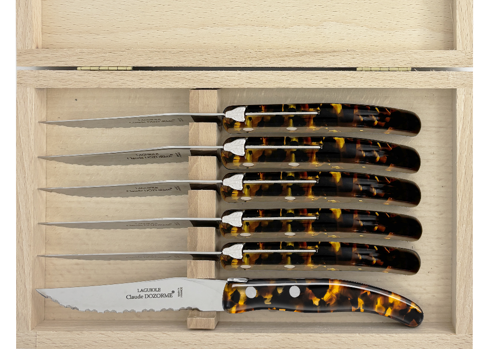 Berlingot Steak Knives with Tortoise Handles