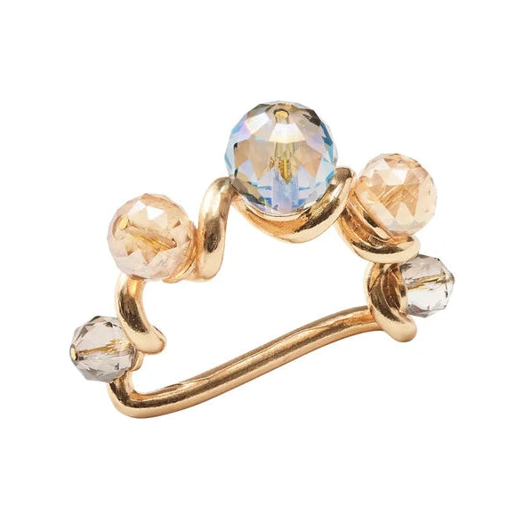 Borealis Napkin Ring in Iridescent & Champagne, S/4