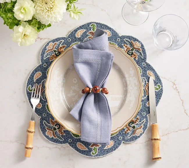 Bois Napkin Ring in Brown & Gold, S/4