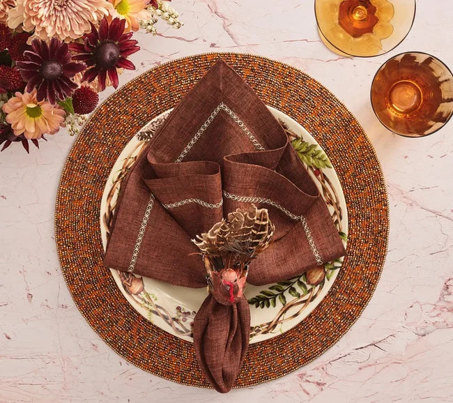 Gobble Napkin Ring in Multi, S/4