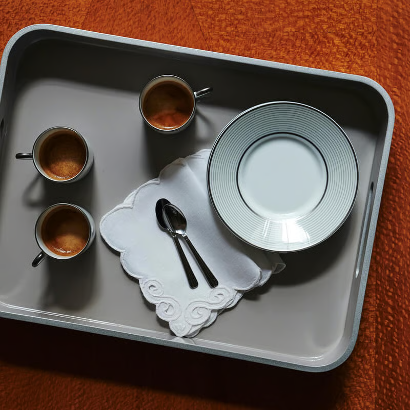 Silver & Gray Lacquer Tray