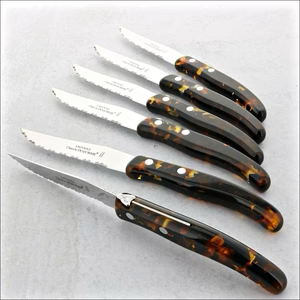 Berlingot Steak Knives with Tortoise Handles