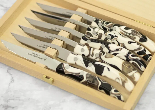 Berlingot Steak Knives with Marble Handles