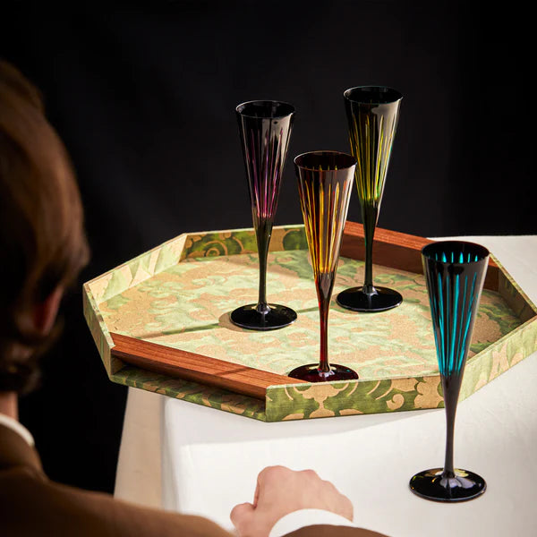 Prism Champagne Flutes - Assorted (Set of 4)
